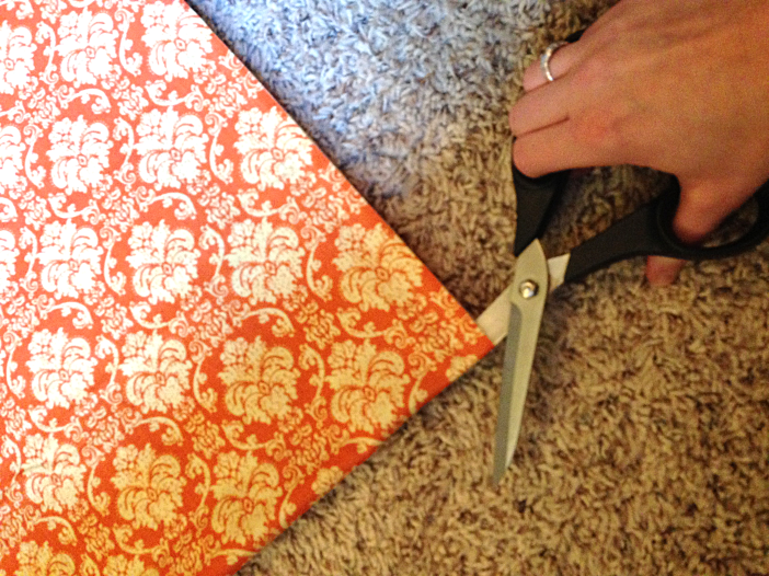 diy curtains - cutting fabric into two curtain pieces